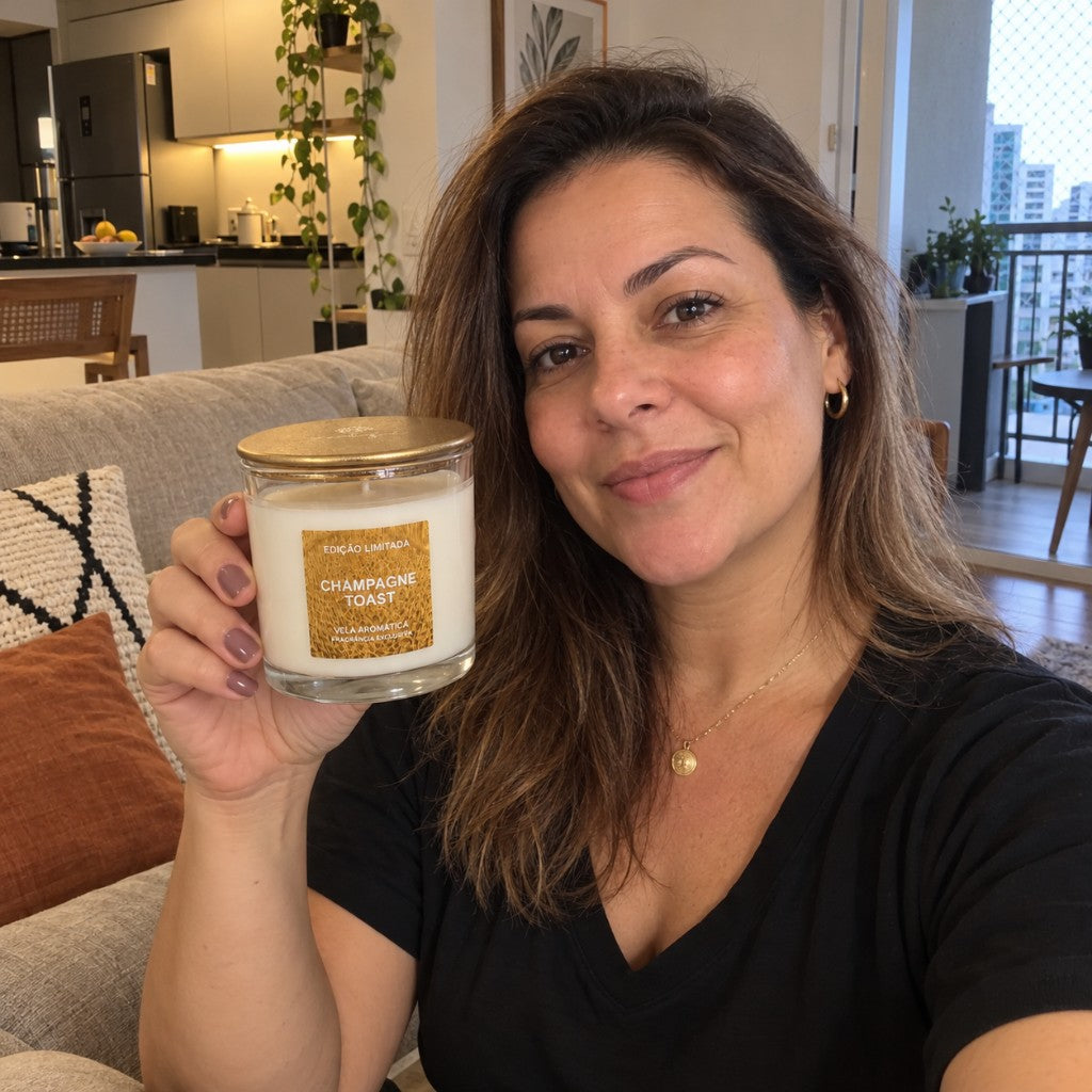 Vela Champagne Toast 100g | Mizi Ateliê