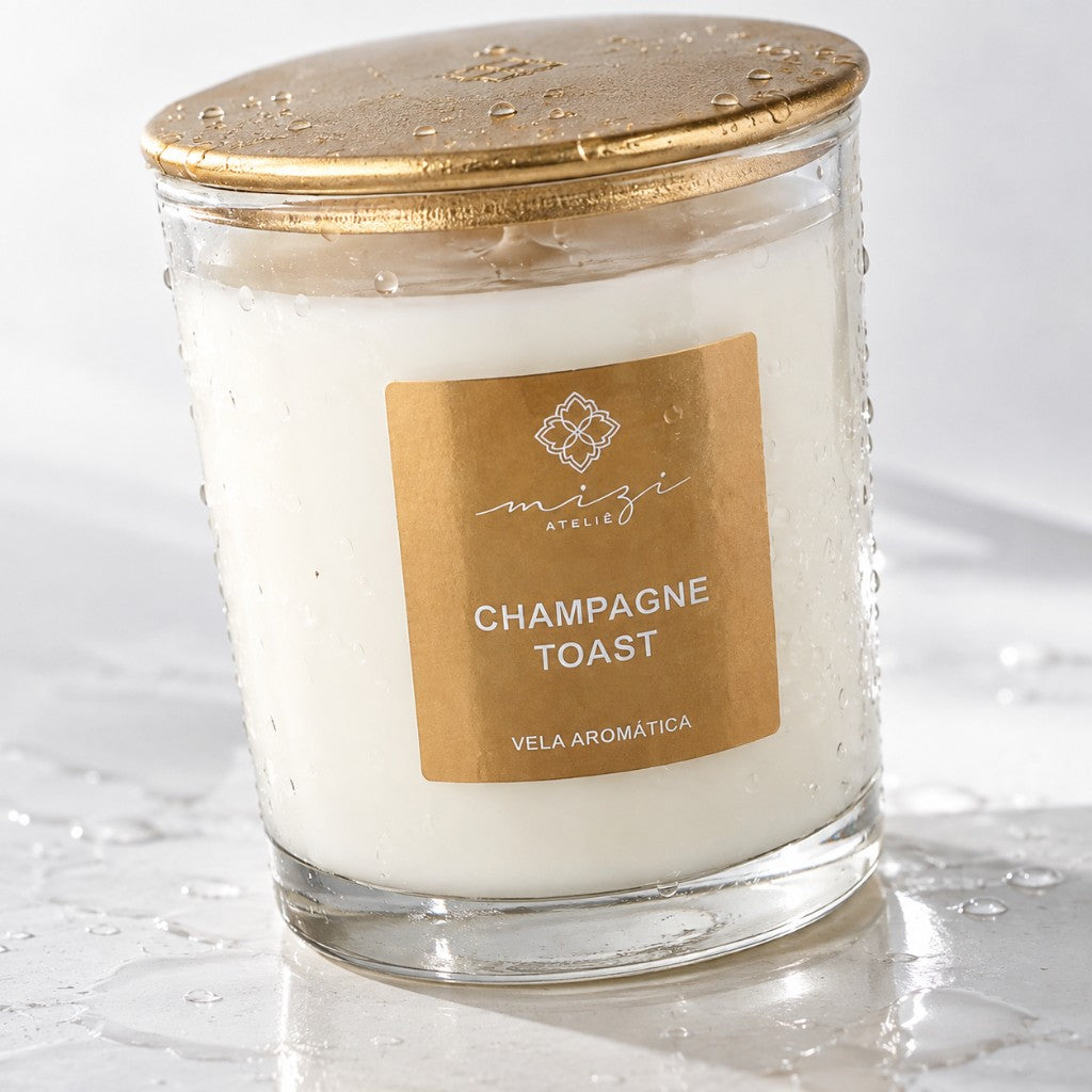 Vela Champagne Toast 200g | Mizi Ateliê